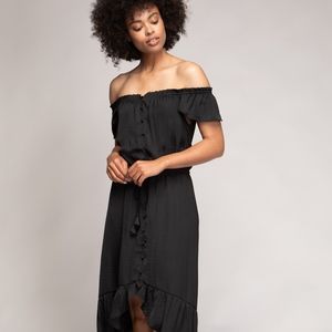 Maxi Ruffled Off Shoulder Dress